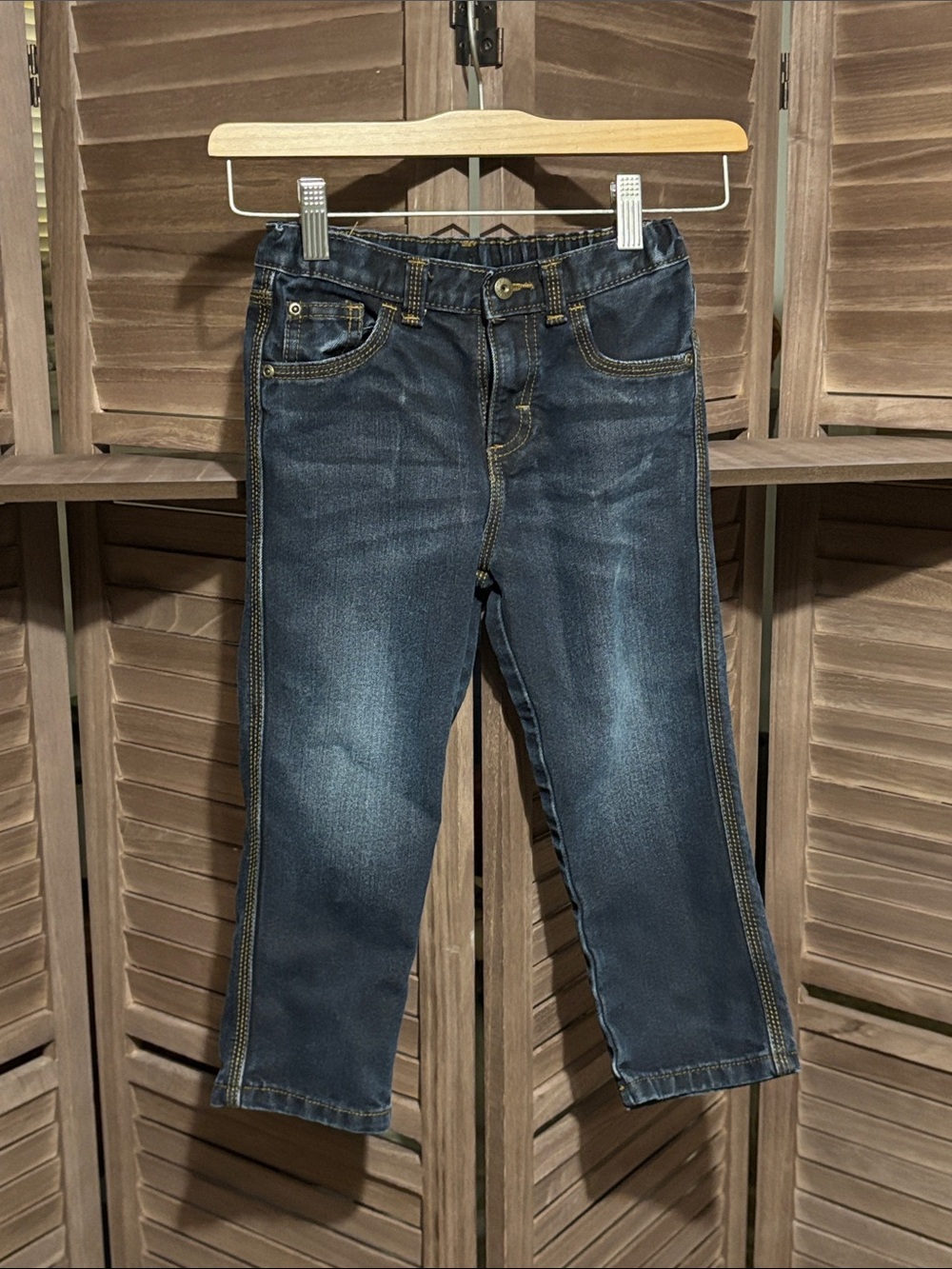 Wrangler Dark Blue Distressed Kids Jeans